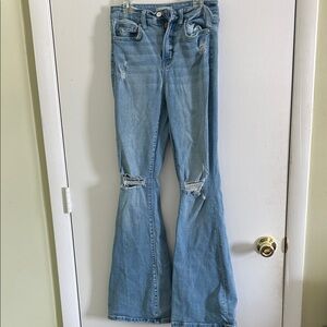 Women's Distressed Flare Jeans